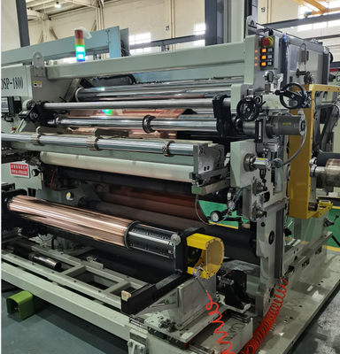 Min. 10 mm Largura da borda do sucata Branco Rewinders de máquina de corte Substrato PET+Cu OPP+Cu